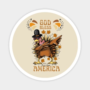 God Bless America Turkey Design Magnet